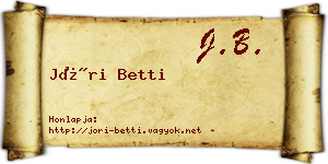 Jóri Betti névjegykártya